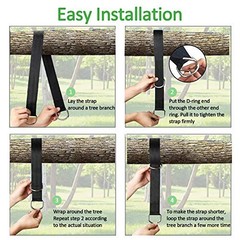 Safe Tree Swing Hanging Straps Kit, 3FT//15FT/20FT, Heavy Duty Holds 10FT black