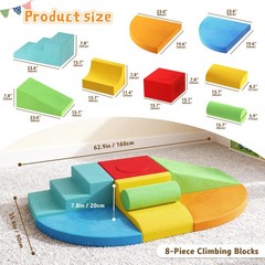 Large 8-Piece Foam Climbing Blocks for Toddlers, Baby Climbing Blocks, Soft P…