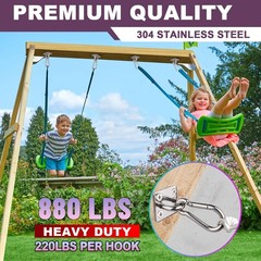 4 Pack M6 Hammock Hanging Hooks, 4PCS Stainless Steel Heavy Duty Pad Eye Hook…