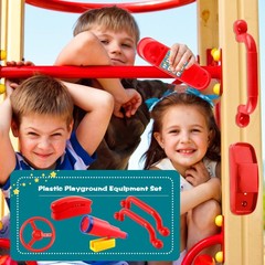 5 Pack Kids Playground Accessories Set Swingset Steering Wheel Plastic Telesc…