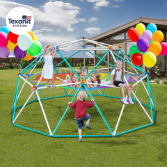 Climbing Dome with Climbing Cargo Net, 10 Ft Dome Jungle Gym with Hammock for Ki