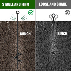 24 Pcs 18 Inch Ground Anchor Spiral Blade Heavy Duty Earth Anchors Swing Set Met
