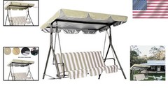 Multi-Size Outdoor Swing Canopy Replacement in Beige – Ideal for Summer Comfort