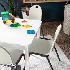 Backyard Discovery 12″ Kid’s Stacking Chairs-4 Pack- Ivory