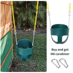 High Back Full Bucket Toddler Swing Seat with Yellow Coated Chains Fully Asse…