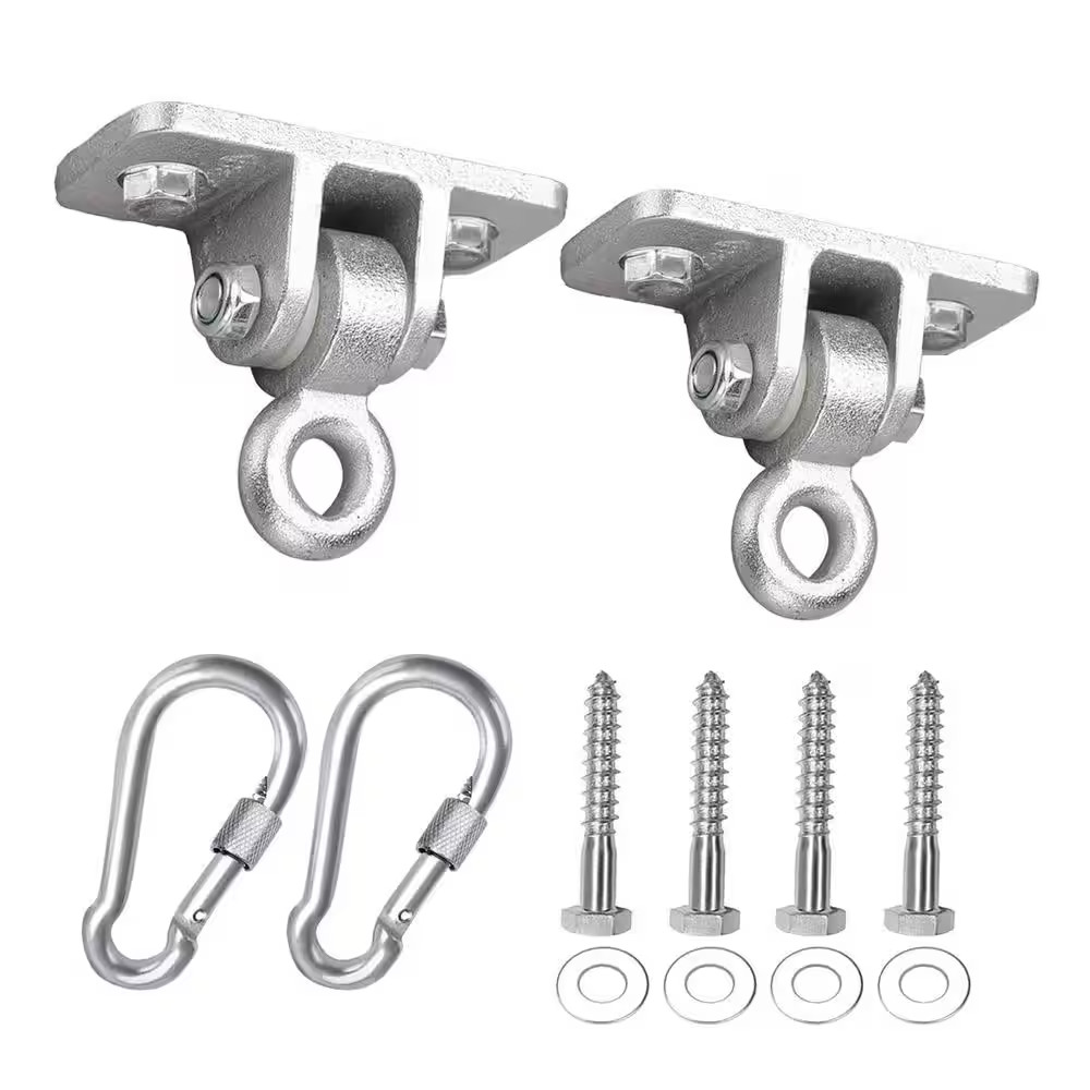 Silver Heavy Duty Swing Hangers for Wooden Sets Playground Porch Indoor Outdoor