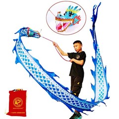 9.8FT Lightweight Blue Dragon Poi Set with 3D Head & Swing Rope – Outdoor Fitnes