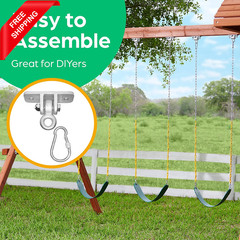 Swing Set Hangers – 2 Heavy Duty Brackets with Locking Snap Hooks for Porch, Pat