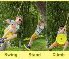 220lbs Capacity Yellow Tree Swing Disc – Fun for Kids 3-10, Easy Install