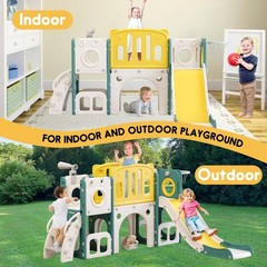 8 in 1 Toddler Slide Set, Kids Slide for Toddlers, Toddler Climber Slide Play…