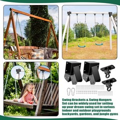 Heavy Duty a Frame Swing Set Bracket Kit Include 2 Brackets & 6 Swing Hangers…