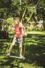 250Lb Wooden Prism Skateboard Swing Foam Top Poly Rope Outdoor Yard Kids Playset