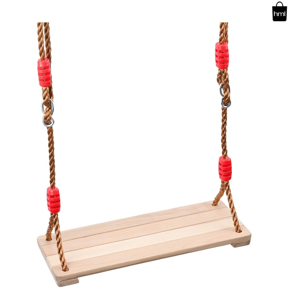 15.57 x 6.3 Inch Wooden Swing, Hanging Tree Swing Seat with Adjustable Rope a…