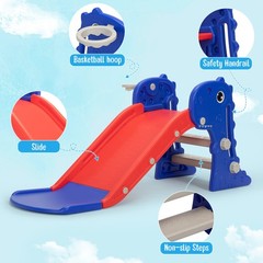 Nyeekoy 3 in 1 Toddler Slide, Kids Slide Climber 48”L*21.75”W*20.5”H, Blue