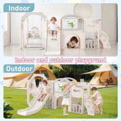 12in1Indoor/Outdoor Playset for Toddlers 1-3- Swing & Slide ComboDurable Climber