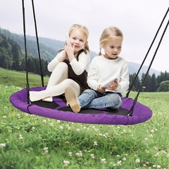 40″Outdoor Round Safe Spider Swing w/ Ropes Adjustable for Kids Yard Activities