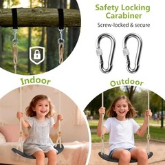 Kids Tree Swings for Trees, Heavy Duty Ergonomic Contoured Swing Seat for Black