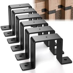 6 Pcs 4″ x 4″ Strap Post Ties,Heavy Duty deck fence post brackets for 4″x4″ w…