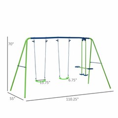 Children’s Playground Set Adjustable Ropes with Metal Frame for Stability
