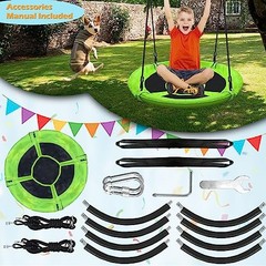 40 Inch Saucer Tree Swing Set for Kids Adults 500lb Weight Capacity Green