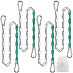 4 Heavy Duty 85″ Swing Chains – 1000LB Capacity Stainless Steel Kit with 8 Carab