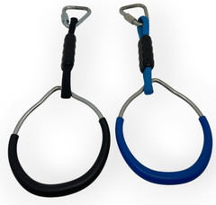 🍉 2 Hanging Ninja Gymnastic Rings Swing Monkey Bars Climbing Ring Jungle Fist