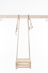 Handcrafted Wooden Kids Swing – Eco-Pine Wood, Hemp Rope, | UV & Rain Resistant