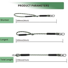 5.6Ft(67″) Heavy Duty Tree Swing Rope Hammock,Tree Swings Hanging Strap,Adjus…