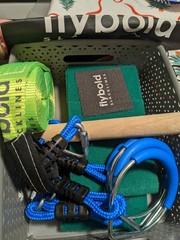 Flybold Obstacle Slackline Kit (40 ft) Ninja Warrior kit w Adjustable Obstacles