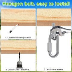 Heavy Duty 304 Stainless Steel Swing Hangers Set of 2, 180° Rotation Porch Sw…