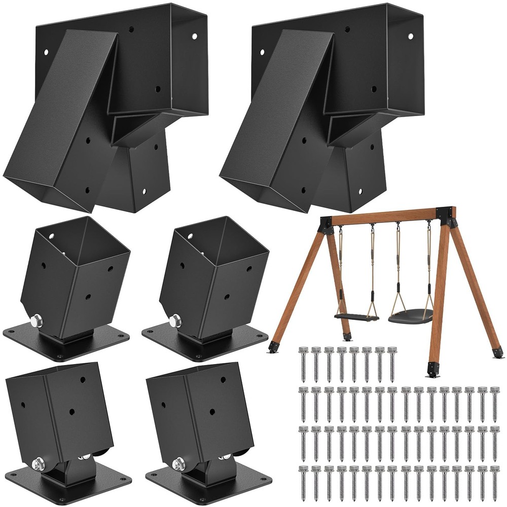 Heavy-Duty Swing Set Brackets, A-Frame Swing Set Hardware Kit, 2 End Brackets…