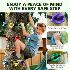 12 Tree Climbing Holds for Kids and Adults Weather Resistant Outdoor Ninja