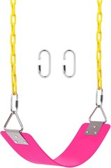 Swing Set Seat W/ 66 Inch Anti-Rust Chains Thermoplastic Coated Support 250lb