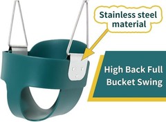 High Back Full Bucket Toddler Swing Seat w Yellow Coated Chains Fully Assembled