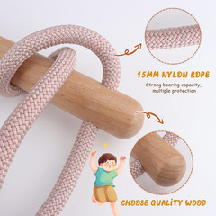Outdoor Rope Bridge, 2M/6.56FT Climbing Rope Ladder for Backyard Playground, Sol