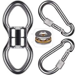 Silent Bearing Swing Swivel with 2 Carabiners – 360° Rotational Device for Tree