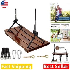 Wood Swing Seat, Anticorrosive 17.7″ Carbonized, 440lb Load, Kids Adults