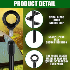 Earth Ground Anchor 18 Inch Spiral Blade Heavy Duty Earth Anchors Swing Set Anch