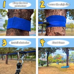 65 FT Ninja Warrior Obstacle Course Swing Set for Kids with 12