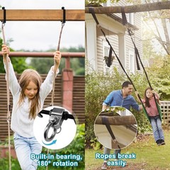 Heavy Duty Swing Hangers with 180° Snap Hooks Metal Swingset Accessories Swin…