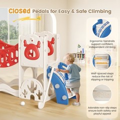 11 in1 Toddler Slide, Kids Slide with Climber Playset, Indoor Outdoor Playhous