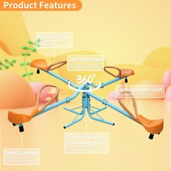 Kids Spinning Seesaw, Outdoor Sit & Spin Teeter Totter for Backyard Playground