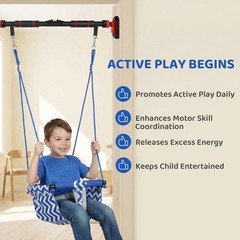 4-in-1 Kids Doorway Jumper Swing & Pull-Up Bar – Indoor Playground Set, Fits 28″