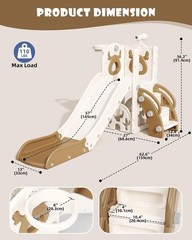 7 in 1 Toddler Slide Kids Indoor Slide for Toddlers 1-3 New Upgrade with Golf