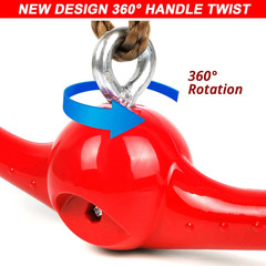 Ninja-Twister Swing Spins Set: Slackline Attachments – 360° Handle Twist-Spin Fl