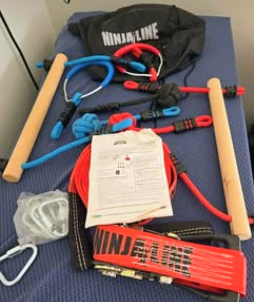 Slackers Ninjaline – 36′ Intro Kit – Includes 7 Hanging Attachments Used