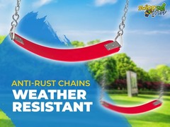 SWING SET STUFF COMMERCIAL POLYMER BELT SEAT RED WITH CHAINS AND HOOKS fort 0129