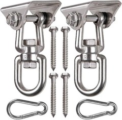 2 Pack Heavy Duty 360° Swivel Swing Hanger, Stainless Steel Swing Hook for Ce…