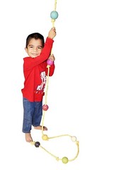 Wooden Rope Climber for Kids for Physical Activity (7 Round Balls with S hook)