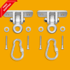Swing Set Hangers – 2 Heavy Duty Brackets with Locking Snap Hooks for Porch, Pat